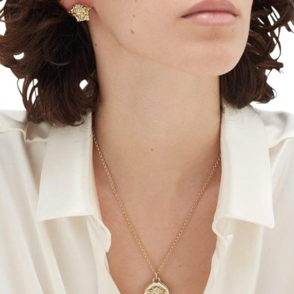 Versace Medusa Stud Medium Size Earrings - Picture 7 of 15